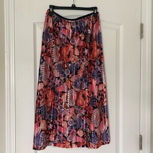 MAEVE By Anthropologie Pleated Velvet Floral Skirt